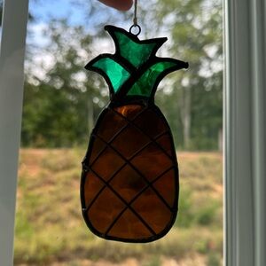 Pineapple fruit hanging stained glass window sun catcher